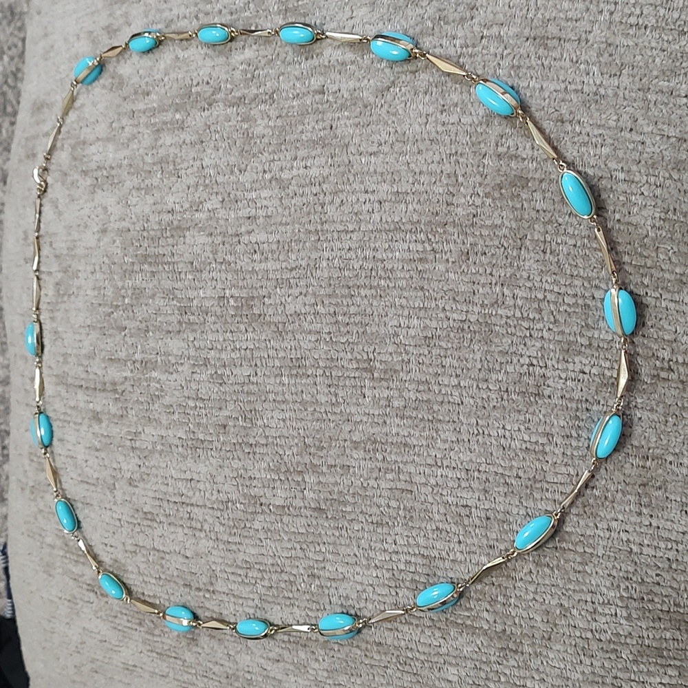 *Flawed* J Crew Blue Lucite, Gold Tone Necklace
